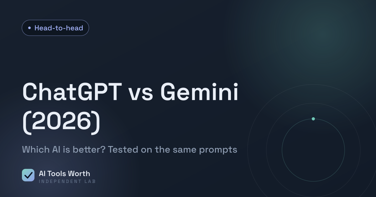 ChatGPT vs Gemini compared in 2026 by AI Tools Worth