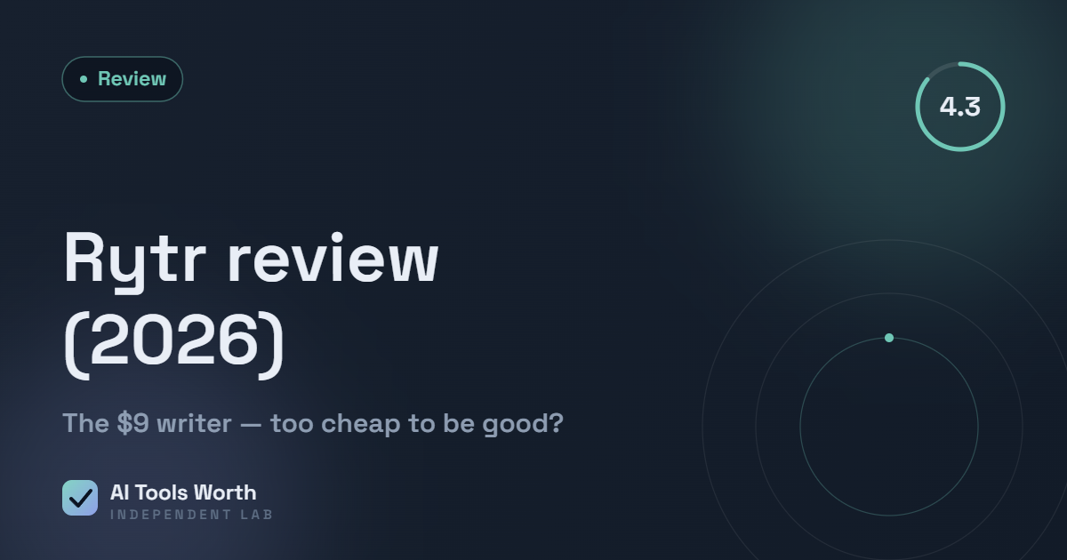 Rytr review 2026 - tested and ranked by AI Tools Worth